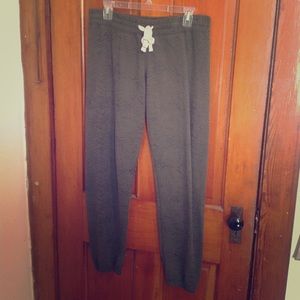 Herringbone Print Olive Joggers